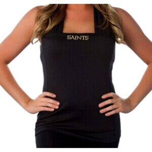 New Orleans Saints All Sport Couture Black Halter Top Size XS